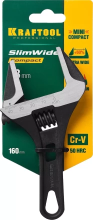 Ключ разводной компактный c тонкими губками KRAFTOOL SlimWide Compact 27266-25 купить в Муравленко