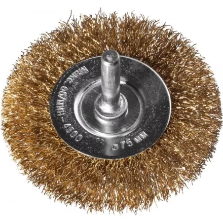 DEXX. Щетка дисковая для дрели, витая стальная латунированная проволока 0,3мм, 75мм 35110-075 купить в Муравленко