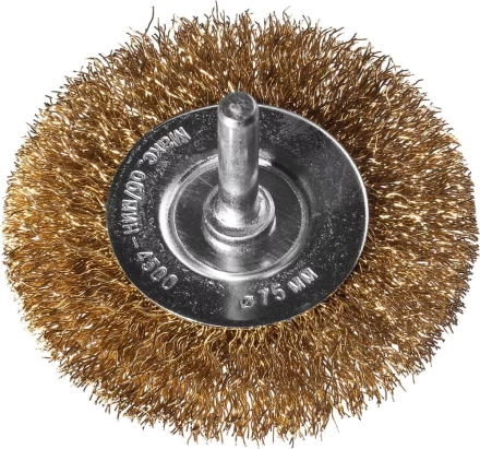 DEXX. Щетка дисковая для дрели, витая стальная латунированная проволока 0,3мм, 75мм 35110-075 купить в Муравленко