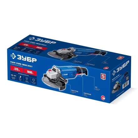 ЗУБР 1900 Вт, d125 мм, УШМ, регулировка оборотов, Профессионал (УШМ-П125-1900 ЭПСТ) купить в Муравленко