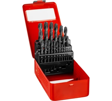 ЗУБР 25 шт, (1-13 мм), сталь Р4М2, класс В, мет.бокс, набор сверл по металлу (29605-H25) купить в Муравленко