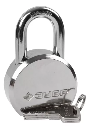Замок ЗУБР &quot;ЭКСПЕРТ&quot; навесной, стальной корпус, закаленная дужка, 65мм 37271-65 купить в Муравленко