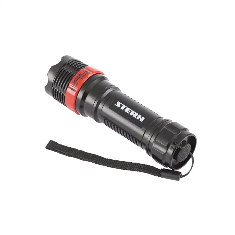 Фонарь бытовой пластик 1W LED ремешок зум 3 режима 100% - 50% - стробоскоп 3хААА Stern 90570 купить в Муравленко