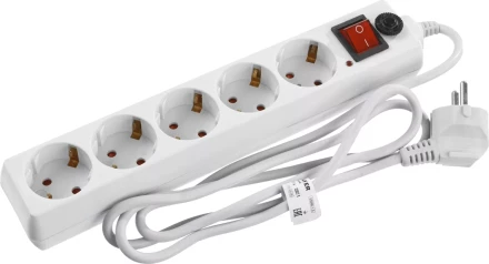 Сетевой фильтр STAYER &quot;MASTER&quot; электрический, 5 гнезд, макс. мощн. 2200 Вт, 1.5м 55066-1.5 купить в Муравленко