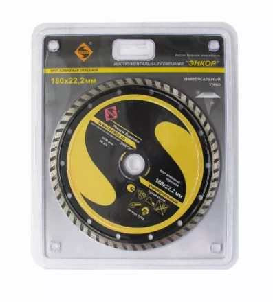 Круг алм.ф180х22,2мм,турб унив.сух.резка 1/10/40 25708 купить в Муравленко