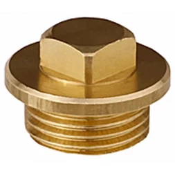 Заглушка GENERAL FITTINGS, 6-ти гранная головка с прижимной шайбой, никелированная латунь, наружная резьба, 1/2" 51099-1/2