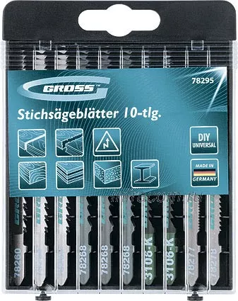Набор полотен для электролобзика универсальный 10шт DIY пластиковый кейс GROSS 78295 купить в Муравленко