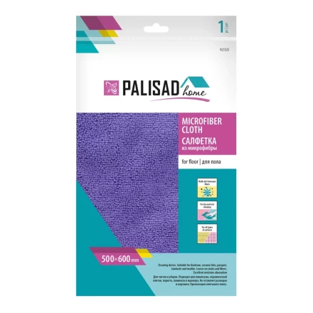 Салфетка из микрофибры для пола 500 x 600 мм, синяя, Home Palisad 923325 купить в Муравленко