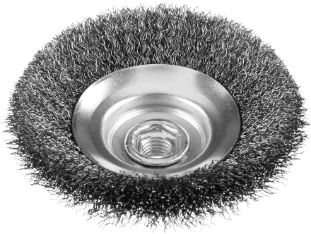 ЗУБР &quot;ПРОФЕССИОНАЛ&quot;. Щетка коническая для УШМ, витая стальная проволока 0,3мм, 100ммхМ14 35265-100_z02 купить в Муравленко