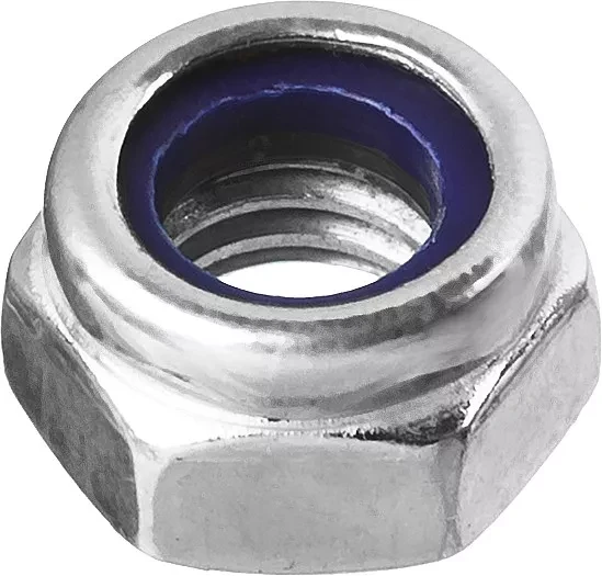 Гайка DIN 985 с нейлоновым кольцом, M10, 4 шт, кл. пр. 6, оцинкованная, ЗУБР 303586-10 купить в Муравленко