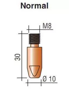 Наконечник к гор. п/а M8, d.1,6 мм L30 (тело 10) Cu-Cr-Zr Aurora купить в Муравленко