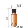 Наконечник к гор. п/а M8, d.1,6 мм L30 (тело 10) Cu-Cr-Zr Aurora купить в Муравленко