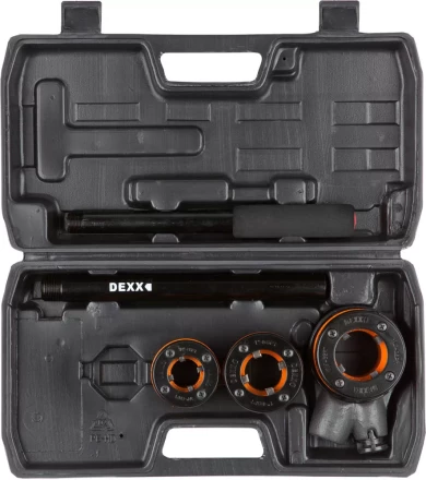 Набор DEXX: Клуппы трубные, с трещоткой 620мм, №3: 1/2&quot;, 3/4&quot;, 1&quot; 28280-H3 купить в Муравленко