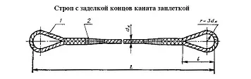 Строп канатный петлевой СКП 0.5 т L=1 м заплет купить в Муравленко