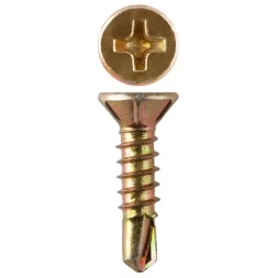 Саморезы ЗУБР "МАСТЕР" со сверлом для оконного профиля, жёлтопассивированные, 3.9x25мм, 500шт 4-300231-39-025