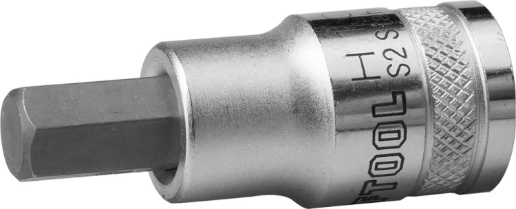 Торцовая бита-головка KRAFTOOL "INDUSTRIE QUALITAT", материал S2, HEX, сатинированная, 1/2", H10 27908-10_z01 купить в Муравленко