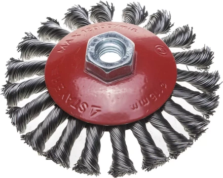 ЗУБР &quot;ПРОФЕССИОНАЛ&quot;. Щетка коническая для УШМ, плетеные пучки стальной проволоки 0,5мм, 115ммхМ14 35269-115_z02 купить в Муравленко