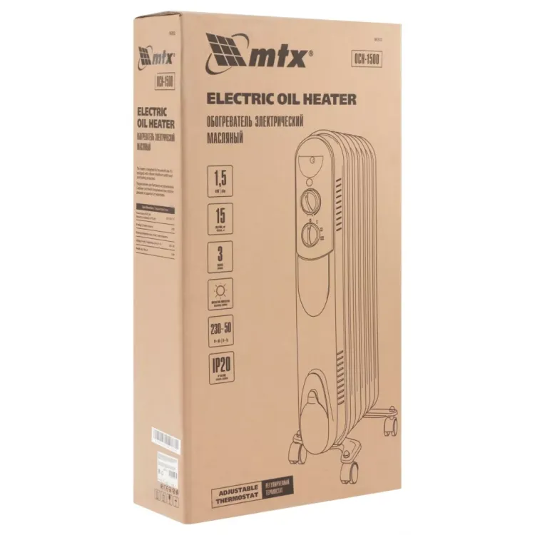 Масляный обогреватель MTX OCH-1500, 230 В, 1500 Вт // MTX 98302 купить в Муравленко
