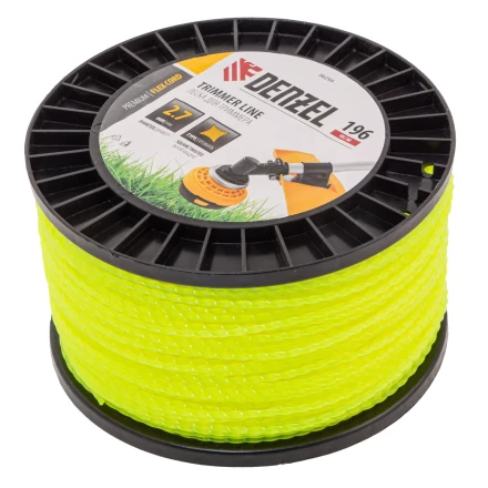 Леска для триммера витой квадрат, 2,7мм х 196м, на DIN катушке FLEX CORD// Denzel 96299 купить в Муравленко