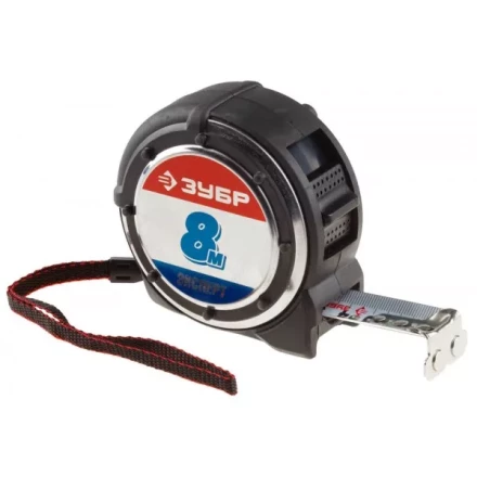 Рулетка ЗУБР &quot;ЭКСПЕРТ&quot; &quot;АНТЕЙ&quot;, металлический обрезиненный корпус, полотно с нейлоновым напылением, 8мх25мм 34053-08-25 купить в Муравленко