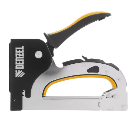 Степлер мебельный Denzel 40211, стальной корпус, быстрая загрузка, регул. силы удара, тип 53, 4-14 мм купить в Муравленко