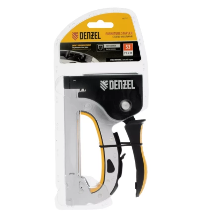 Степлер мебельный Denzel 40211, стальной корпус, быстрая загрузка, регул. силы удара, тип 53, 4-14 мм купить в Муравленко