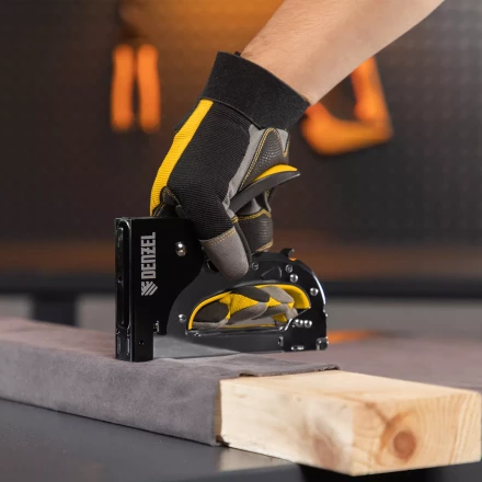 Степлер мебельный Denzel 40211, стальной корпус, быстрая загрузка, регул. силы удара, тип 53, 4-14 мм купить в Муравленко