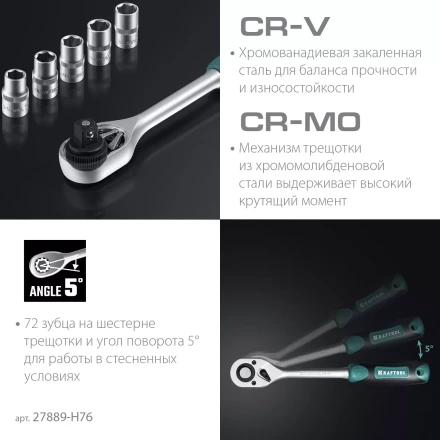 Универсальный набор инструмента, 76 предм. 27889-H76 купить в Муравленко