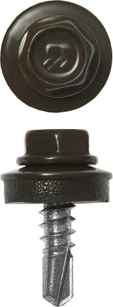 Саморезы ЗУБР окраш., RAL 8028 земел.-коричн., для крепл. кров. матер. к металл. констр., 5.5x25мм, 420шт 4-300315-55-025-8028 купить в Муравленко