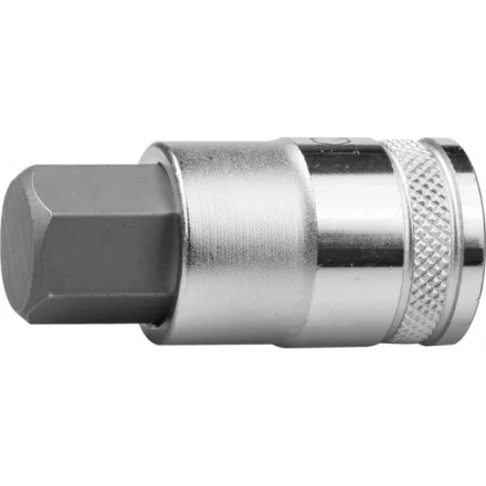 Торцовая бита-головка KRAFTOOL &quot;INDUSTRIE QUALITAT&quot;, материал S2, HEX, сатинированная, 1/2&quot;, H17 27908-17_z01 купить в Муравленко