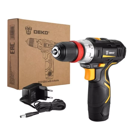 Дрель аккумуляторная в наборе DEKO GCD12DU3 3 в 1, 063-4081 купить в Муравленко