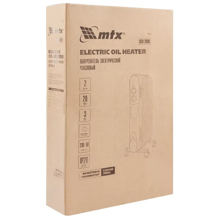 Масляный обогреватель MTX OCH-2000, 230 В, 2000 Вт // MTX 98303 купить в Муравленко