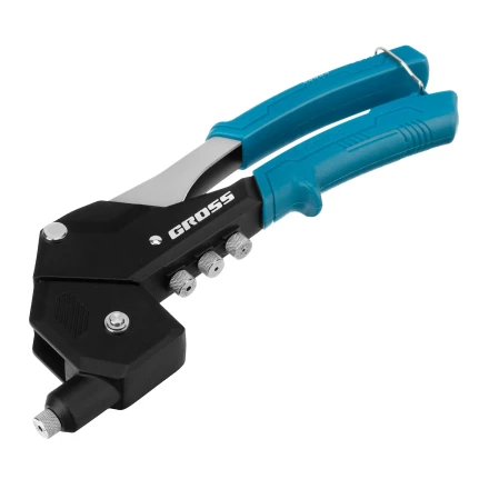 Заклепочник ручной Gross 40418, 290 мм, поворотный, 0-360, заклепки 2,4-3,2-4,0-4,8 мм купить в Муравленко
