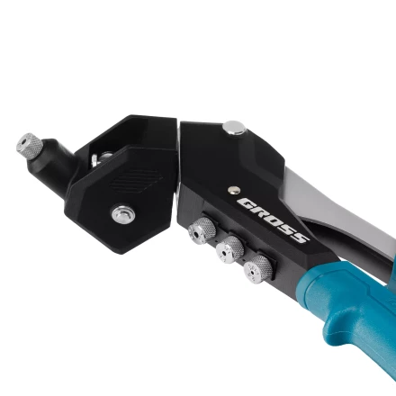 Заклепочник ручной Gross 40418, 290 мм, поворотный, 0-360, заклепки 2,4-3,2-4,0-4,8 мм купить в Муравленко