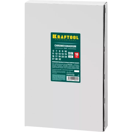 Наборы ключей комбинированных KRAFTOOL, Cr-V, DIN 3110, в EVA-ложементе 27079-H18E купить в Муравленко