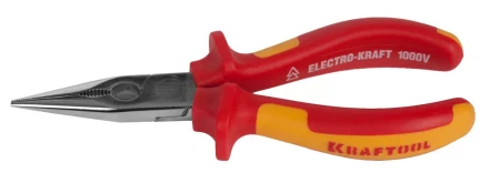 Тонкогубцы &quot;ELECTRO-KRAFT&quot;, Cr-Mo сталь, двухкомпонентная маслобензостойкая рукоятка, хромированное покрытие, 160мм. KRAFTOOL 2202-3-16 2202-3-16_z01 купить в Муравленко