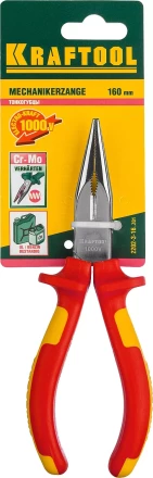 Тонкогубцы &quot;ELECTRO-KRAFT&quot;, Cr-Mo сталь, двухкомпонентная маслобензостойкая рукоятка, хромированное покрытие, 160мм. KRAFTOOL 2202-3-16 2202-3-16_z01 купить в Муравленко