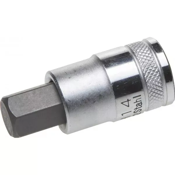 Торцовая бита-головка KRAFTOOL "INDUSTRIE QUALITAT", материал S2, HEX, сатинированная, 1/2", H14 27908-14_z01 купить в Муравленко