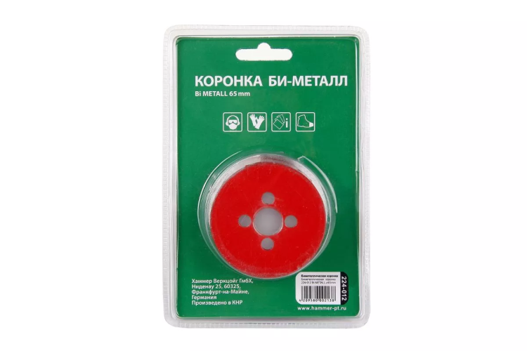 Коронка биметаллическая HAMMER Ф65х38мм 5/8" BiMETALL (224-012) купить в Муравленко