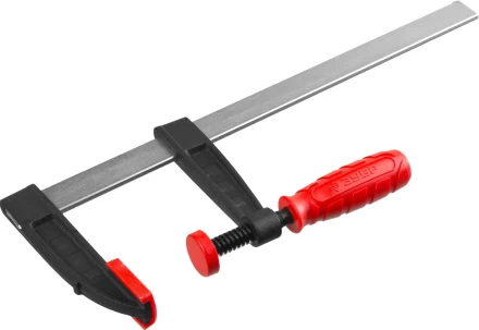 Струбцина ЗУБР &quot;МАСТЕР&quot;, тип &quot;F&quot;, пластмассовая ручка, стальная закаленная рейка, 80х300мм 32150-080-300 купить в Муравленко