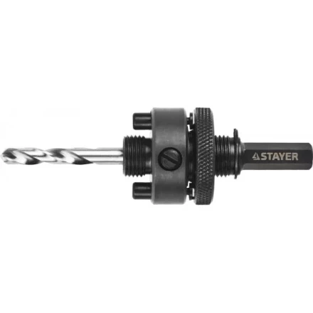 Державка c жесткими штифтами и прижимной муфтой для коронок, d=32-152мм, с шестигранном хвостовиком, резьба 5/8, STAYER Professional 29548 купить в Муравленко