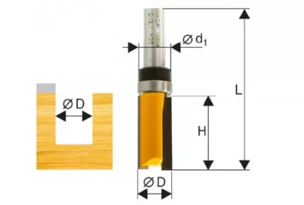 Фреза кромочная прямая ф19х38мм хв. 12мм 46184 купить в Муравленко