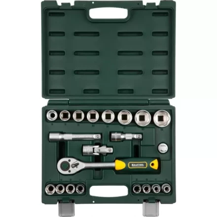 Набор KRAFTOOL &quot;EXPERT QUALITAT&quot;: Торцовые головки, 1/2&quot;, 21 предмет 27882-H22_z02 купить в Муравленко