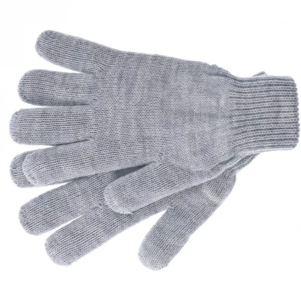 Перчатки трикотажные акрил двойные серая туча двойная манжета Сибртех Россия 68682 купить в Муравленко
