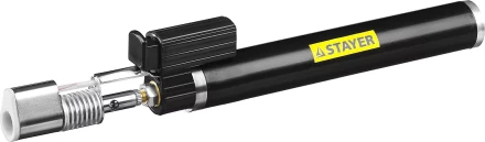 Газовая горелка STAYER &quot;PROFESSIONAL&quot;, 2в1, пьезоподжиг, регулировка пламени, 4 насадки, 1200С 55505-H6 купить в Муравленко