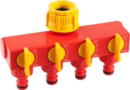 Распределитель GRINDA четырехканальный, из ударопрочной пластмассы, &quot;резьба внешняя 3/4&quot;-1&quot;-соединитель&quot; 8-426314_z01 купить в Муравленко