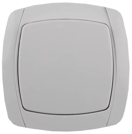 Выключатель СВЕТОЗАР &quot;CITY LIGHT&quot; одноклавишный в сборе, цвет белый, 10А/~250В SV-54230-W купить в Муравленко