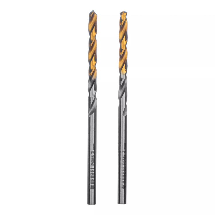 Сверло спиральное по металлу 3 x 60 мм, Р6М5, Golden Tip , 2шт. Denzel 718225 купить в Муравленко