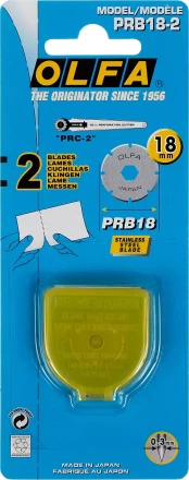 Лезвие OLFA круговое из нержавеющей стали для PRC-2, 18х0,3мм, 2шт OL-PRB18-2 купить в Муравленко