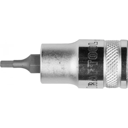 Торцовая бита-головка KRAFTOOL &quot;INDUSTRIE QUALITAT&quot;, материал S2, HEX, сатинированная, 1/2&quot;, H3 27908-03_z01 купить в Муравленко